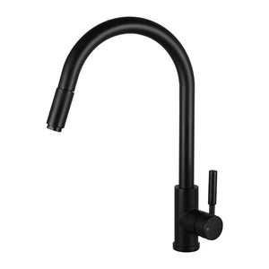 Round Black Pull Out Kitchen Sink Mixer Tap OX1016KM