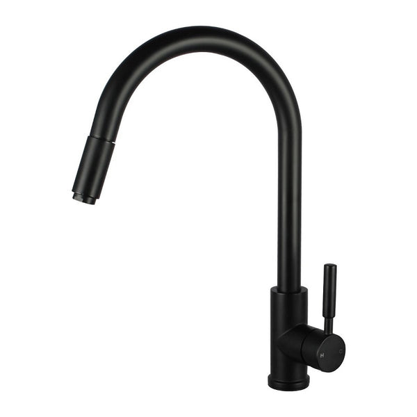 Round Black Pull Out Kitchen Sink Mixer Tap OX1016KM
