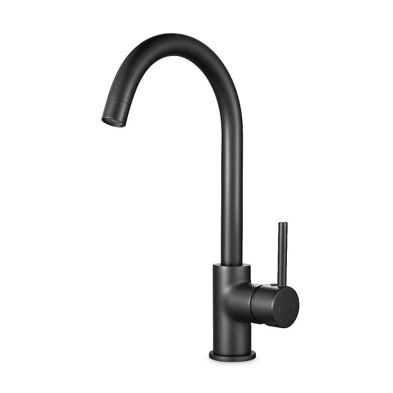 Round Matt Black Kitchen Sink Mixer Tap OX1026.KM