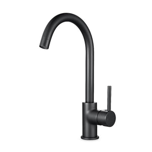 Round Matt Black Kitchen Sink Mixer Tap OX1026.KM