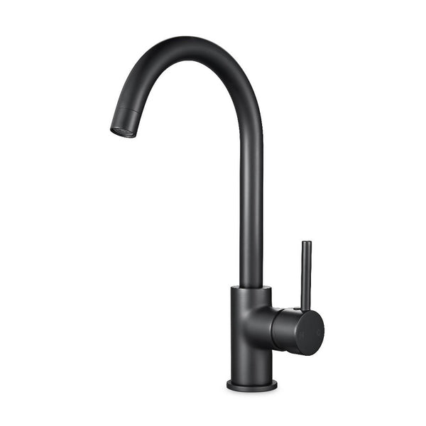 Round Matt Black Kitchen Sink Mixer Tap OX1026.KM