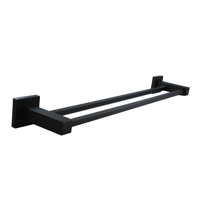 BLAZE Series Black Double Towel Rail 800mm OX6302.8.TR