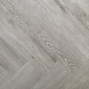 Obsidian 9mm Herringbone Hybrid Floor 625 x 125 x 9.0mm - Grey Leaf