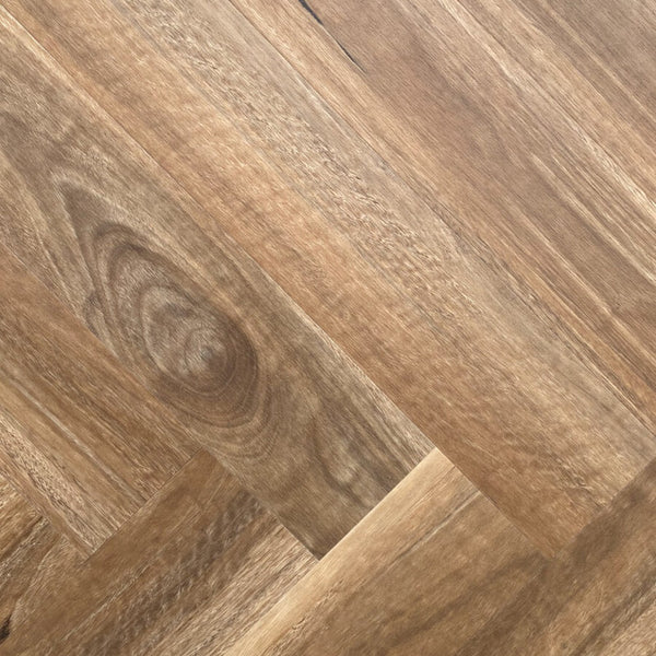 Obsidian 9mm Herringbone Hybrid Floor 625 x 125 x 9.0mm - Spotted Gum