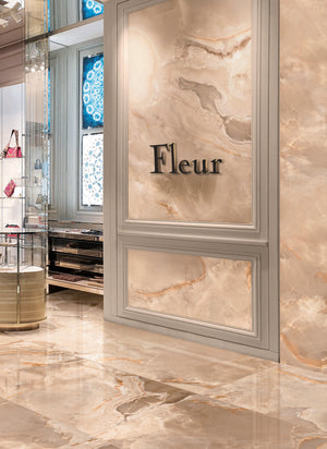 EV Tile Onice Reale Amber (Ambra) Polished Stone Look Tile 1200x600