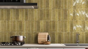 OTWAY SUBWAY TILES - OLIVE 60X240mm GLOSS