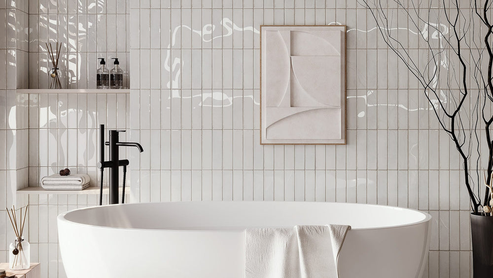 OTWAY SUBWAY TILES - WHITE 60X240mm Matt