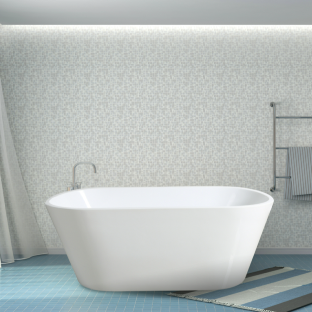 Ovia OBT1700MW MWBT-3-1700 Free Standing Bathtub Matte White Non Overflow 1700*830*580mm