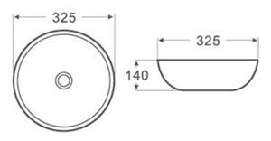 PA3232 Above Counter Basin 325*325*140mm Gloss White