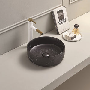 PA3535MBM Above Counter Basin 346*346*114mm Black Carrara