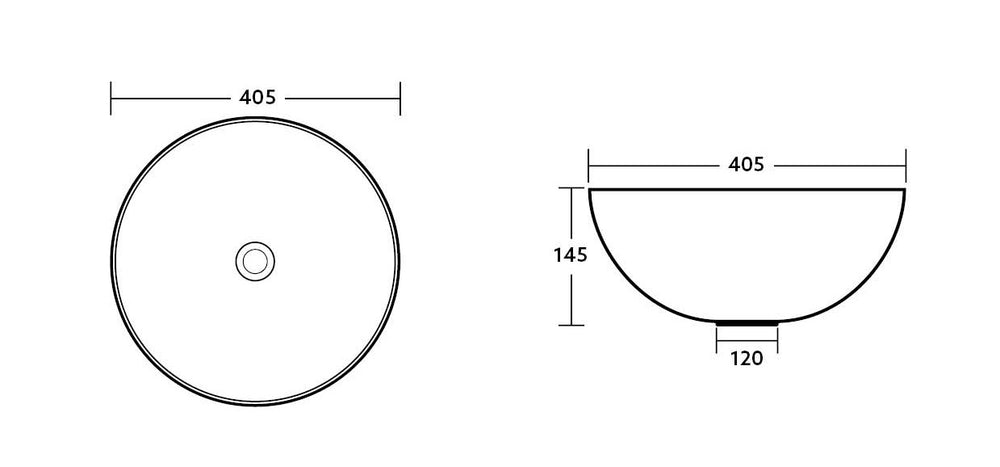 PA4040 Above Counter Basin 405*405*145mm Gloss White