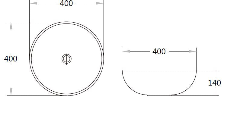 PA4040MG Above Counter Basin 405*405*115mm Matt Grey