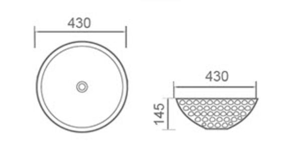 PA4343RG Above Counter Basin 430*430*145mm Rose Gold