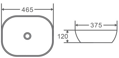 PA4637 Above Counter Basin 465*375*120mm