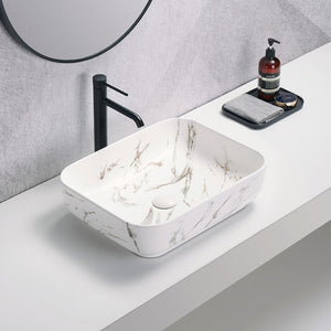 PA5039M2 Above Counter Basin 500*390*130mm White Carrara