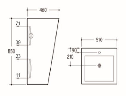 PF5146S Free-Standing Basin 850*460mm