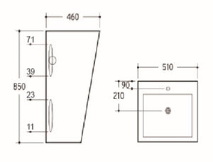 PF5146S Free-Standing Basin 850*460mm