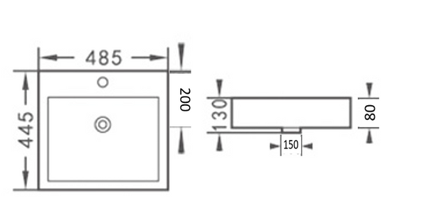 PI4844 Insert Basin 485*445*130mm