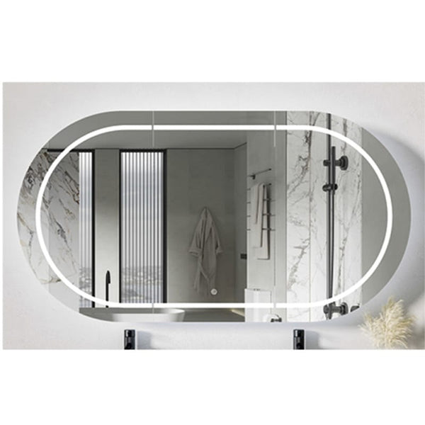 MIRO PIAZA150 PIAZA LED Mirror Shaving Cabinet in Matte White 1500x165x800mm