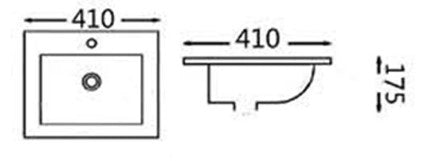PIS4141 Insert Basin 410*410*175mm