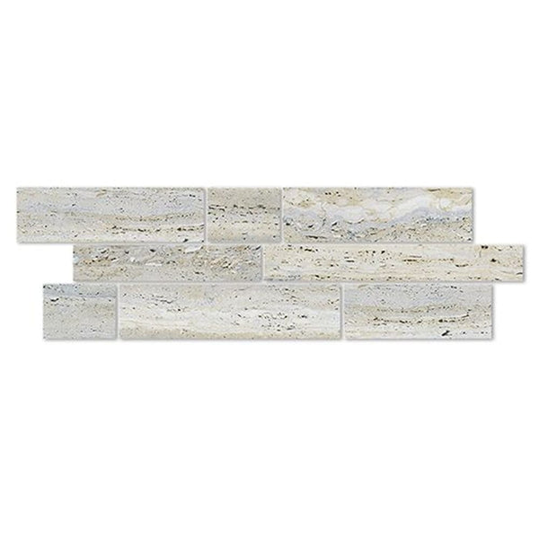 EV Tile PM-EMSVG-BAYL-M Euromarmo Mosaic Travertine Silver Gold Bayline