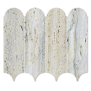EV Tile PM-EMSVG-FEAT-M Euromarmo Mosaic Travertine Silver Gold Feather
