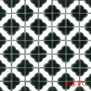 POP009 RL-135 POPPY FLOWER GLOSS BLACK 40X40MM (300X300MM PER SHEET)