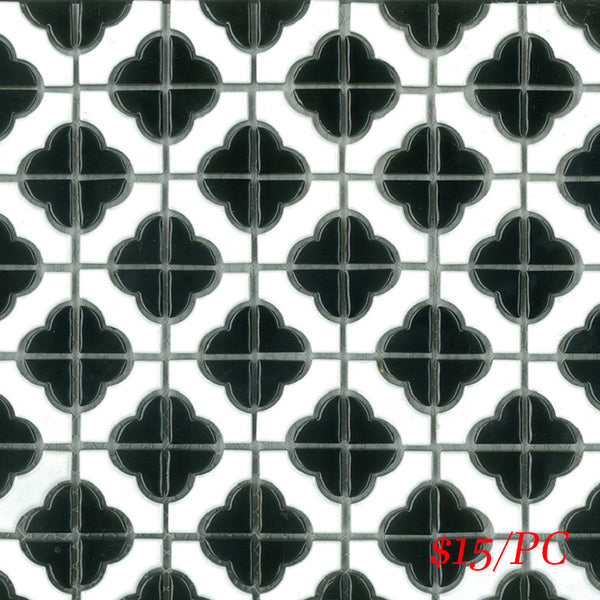 POP009 RL-135 POPPY FLOWER GLOSS BLACK 40X40MM (300X300MM PER SHEET)