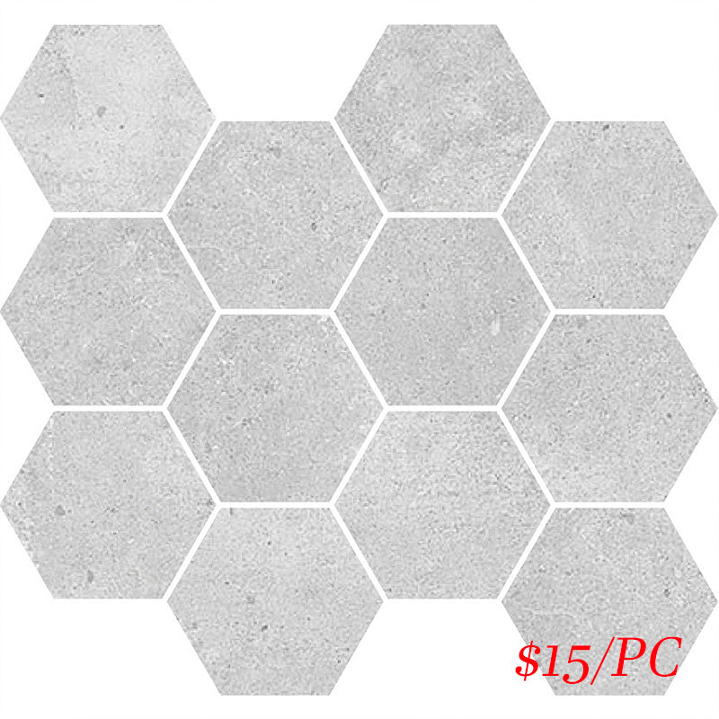 PRD LGY30HEX PARADIGM LIGHT GREY HEXAGON MOSAIC 300X300MM