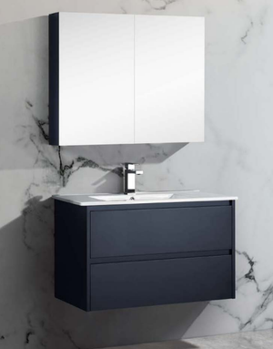 PSH-7575MB Brighton Collection Mirror Shaving Cabinet Matt Black 750mm