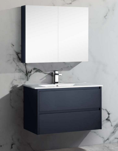 PSH-7575MB Brighton Collection Mirror Shaving Cabinet Matt Black 750mm