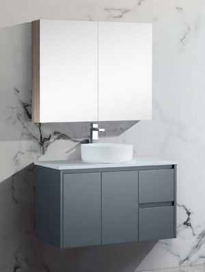 PSH-9075A1 Brighton Collection Mirror Shaving Cabinet Prime Oak 900mm