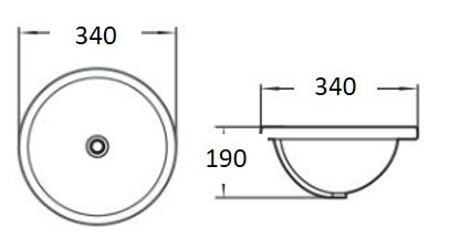 PU3434 Undermount Basin 340*340*190mm