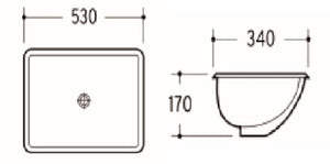 PU5334 Undermount Basin 530*340*170mm