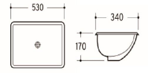 PU5334 Undermount Basin 530*340*170mm