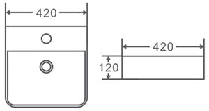 PW4242 - Above Counter / Wall Hung Basin 420x420x120MM