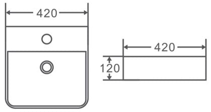 PW4242 - Above Counter / Wall Hung Basin 420x420x120MM