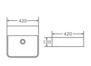 PW4242NTH - Above Counter / Wall Hung Basin 420x420x120MM
