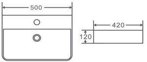 PW5042 - Above Counter / Wall Hung Basin 500x420x120MM