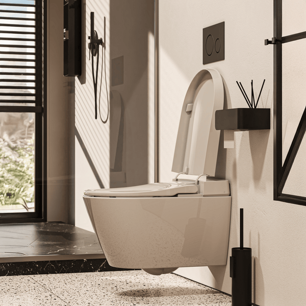 Noveen Toilets V7201 — PARIS SMART Rimless Wall Hung Toilet Suite