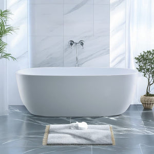 Noveen Bathtubs BTP1500GW Paris Freestanding Bathtub Gloss White 1500mm (Long) x 720mm (Wide) x 580mm (Height)