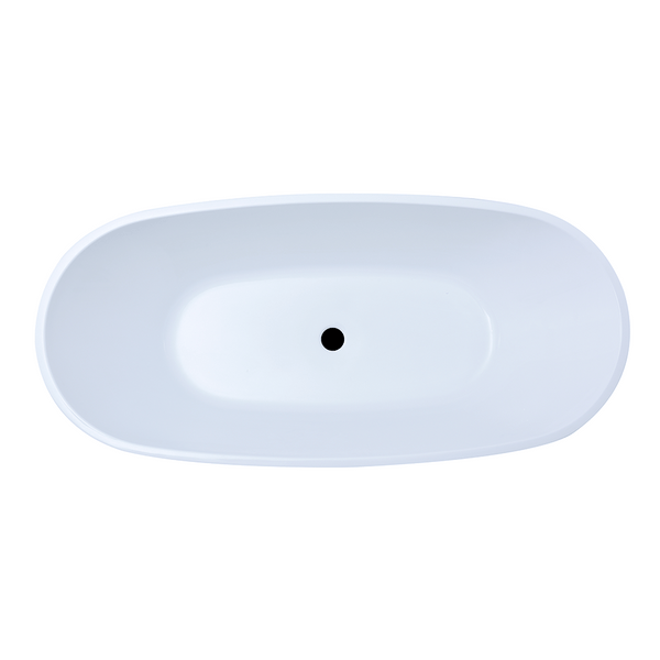 Noveen Bathtubs BTP1700GW Paris Freestanding Bathtub Gloss White 1700mm (Long) x 800mm (Wide) x 580mm (Height) (Copy)