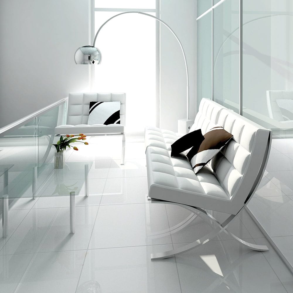 Pearl White Matt Tile 600x600mm