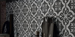 STI Tile Picasso Braga Blk & Wht Pattern Tile 200x200mm