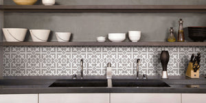 STI Tile Picasso Evo Bloom Grey Pattern Tile 200x200mm