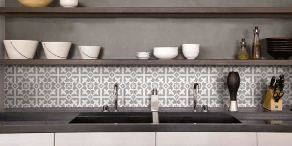 STI Tile Picasso Evo Bloom Grey Pattern Tile 200x200mm