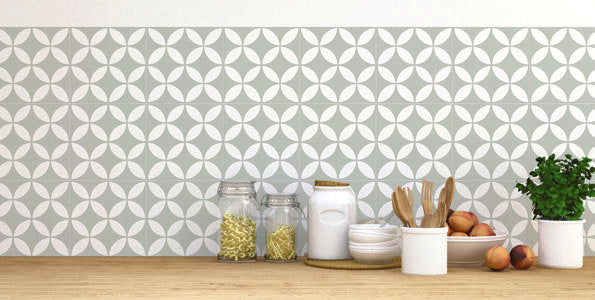 STI Tile Picasso Evo Great Dane Pale Green Pattern Tile 200x200mm