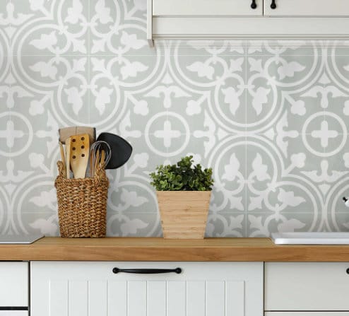 STI Tile Picasso Evo Shadow Pale Green Pattern Tile 200x200mm