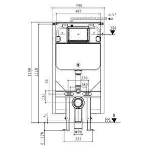 Noveen Toilets MCW-03 — R&T Wall Hung Concealed Cistern (For Wall Hung Pan)