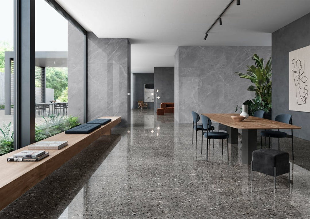 Frammenta Terrazzo Look Tile Grigio Polish 300x600mm
